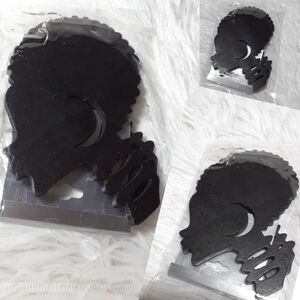 ☄Natural Curls & Choker Queen Silhouette Earrings